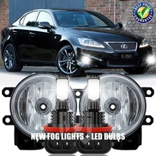Pair For Lexus IS350 2010-2015 Front Bumper LED Fog Light Lamps Left & Right
