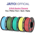 JAYO 5 Rolls Random Filaments PLA/PETG/ PLA+/SILK 1.75mm 3D Printer Filament