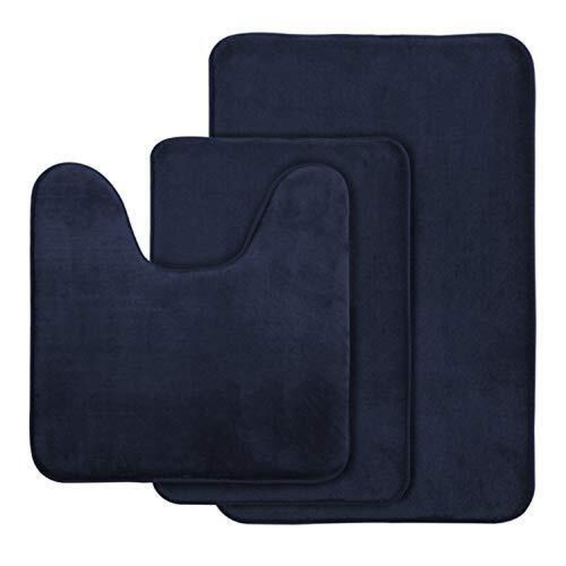 Memory Foam Bath Rug, Bathroom Mat Set of 3, Soft, Plush, Absorbent