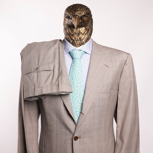 Great $6950 KITON Wool 14 Micron CHECK Suit Gray/Purple 40US/50IT DEFECT
