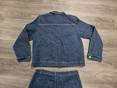 Vintage Dating USA Denim Jean Jacket & Pant Set With Opening 