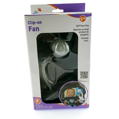 Dream Baby Clip On Fan  Soft Foam Fins Attaches To Strollers Flexible USA Seller