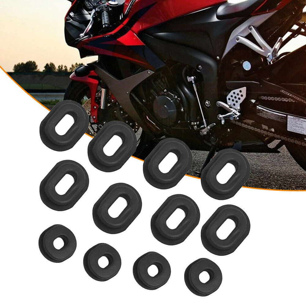 Motorfiets Rubber Grommet Mount Set 10 STKS Zwart ABS voor Kuipen Side