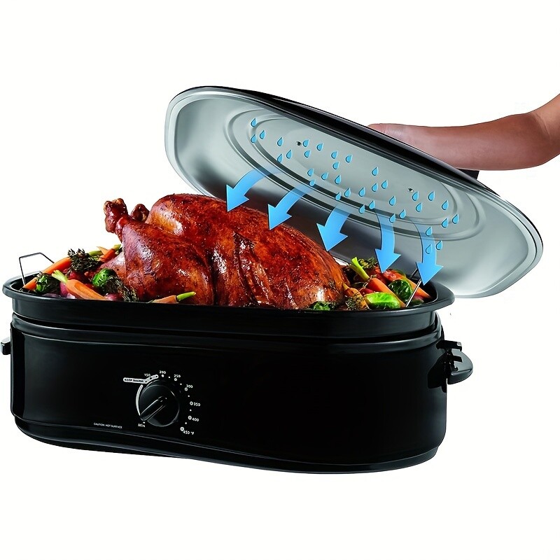 Electric Roaster Oven 16QT Turkey Roaster Oven w/ SelfBasting Lid