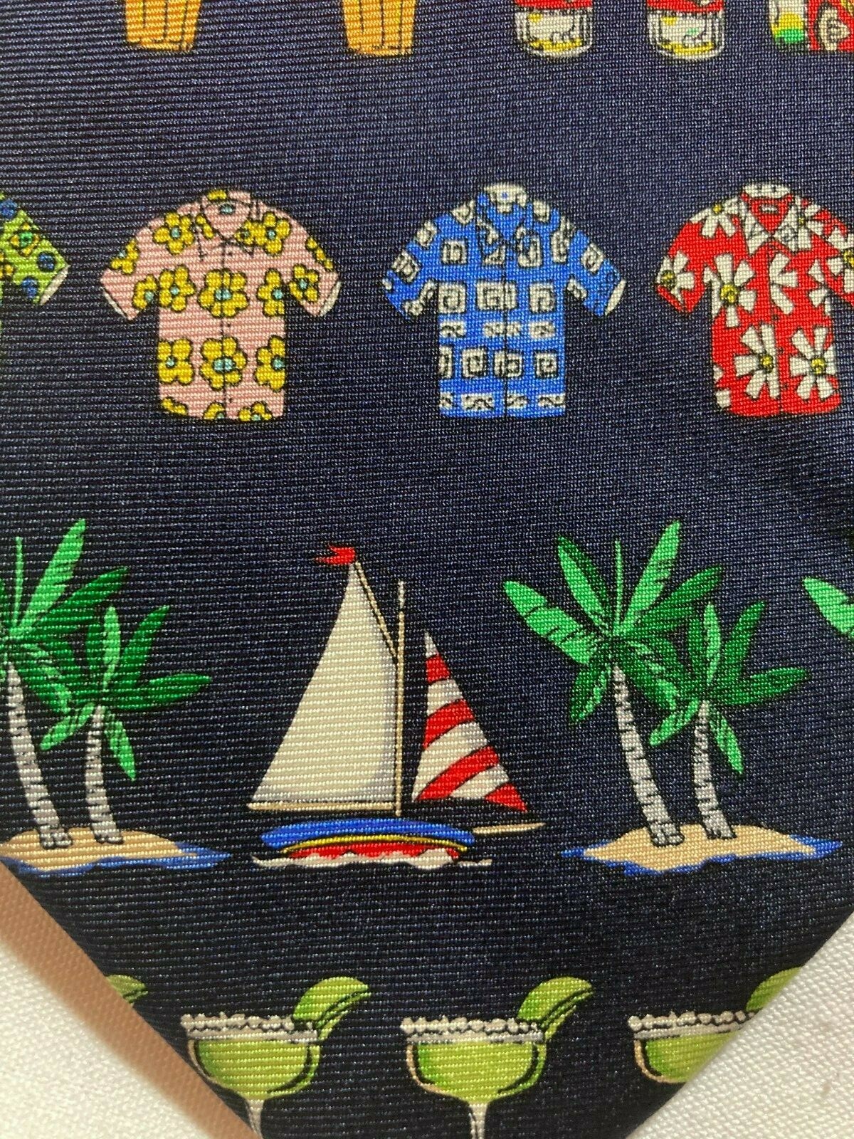 Margaritaville Silk Tie Alynn Neckwear Blue Hawaiian … Gem