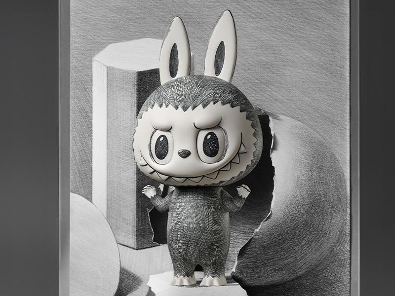 POP MART THE MONSTERS MEGA LABUBU 400% Sketch popmart Action