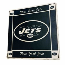 New York Jets Trivet Hot Plate Drink Coaster Beer Food Sports NFL Ceramic VTG