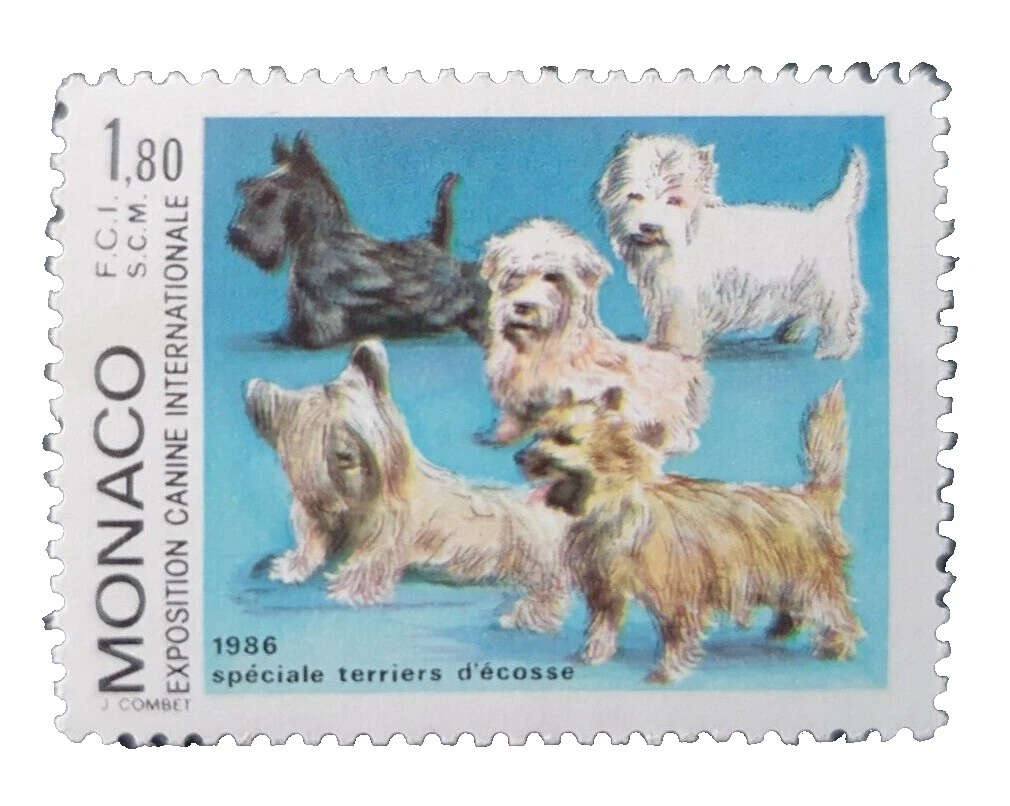 En excelente estado nunca abisagrado/estampillada sin montar o nunca montada Perros MONACAN stamps
