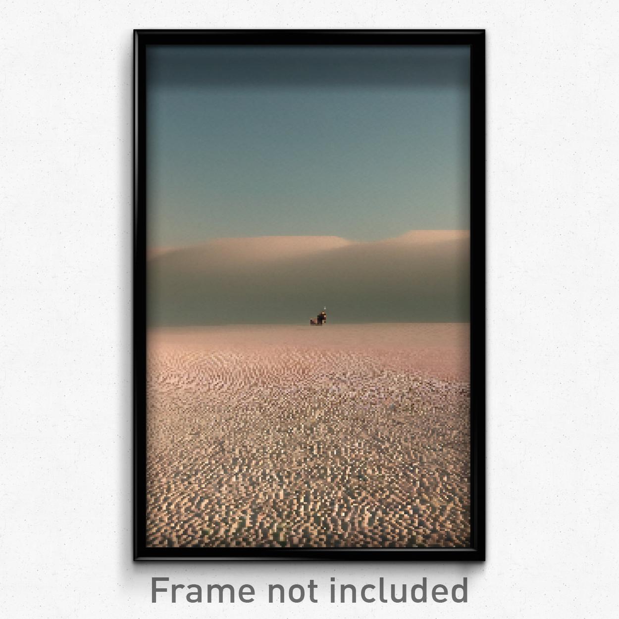 8 Bit Psychedelic Pixel Art Poster - Empty Heath Trippy Video Game Print