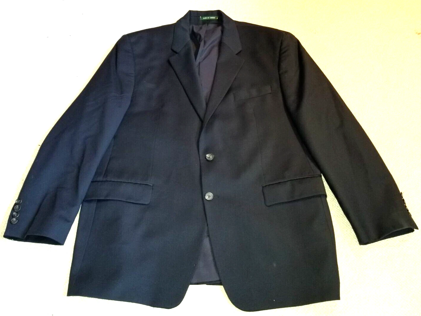 Mens Blazer-LAUREN RALPH LAUREN-navy blue 100% wool lined 2 button ls-44R
