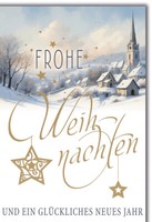 Weihnachten Winterliches Dorf GlüCkwunschkarte Mit Umschlag