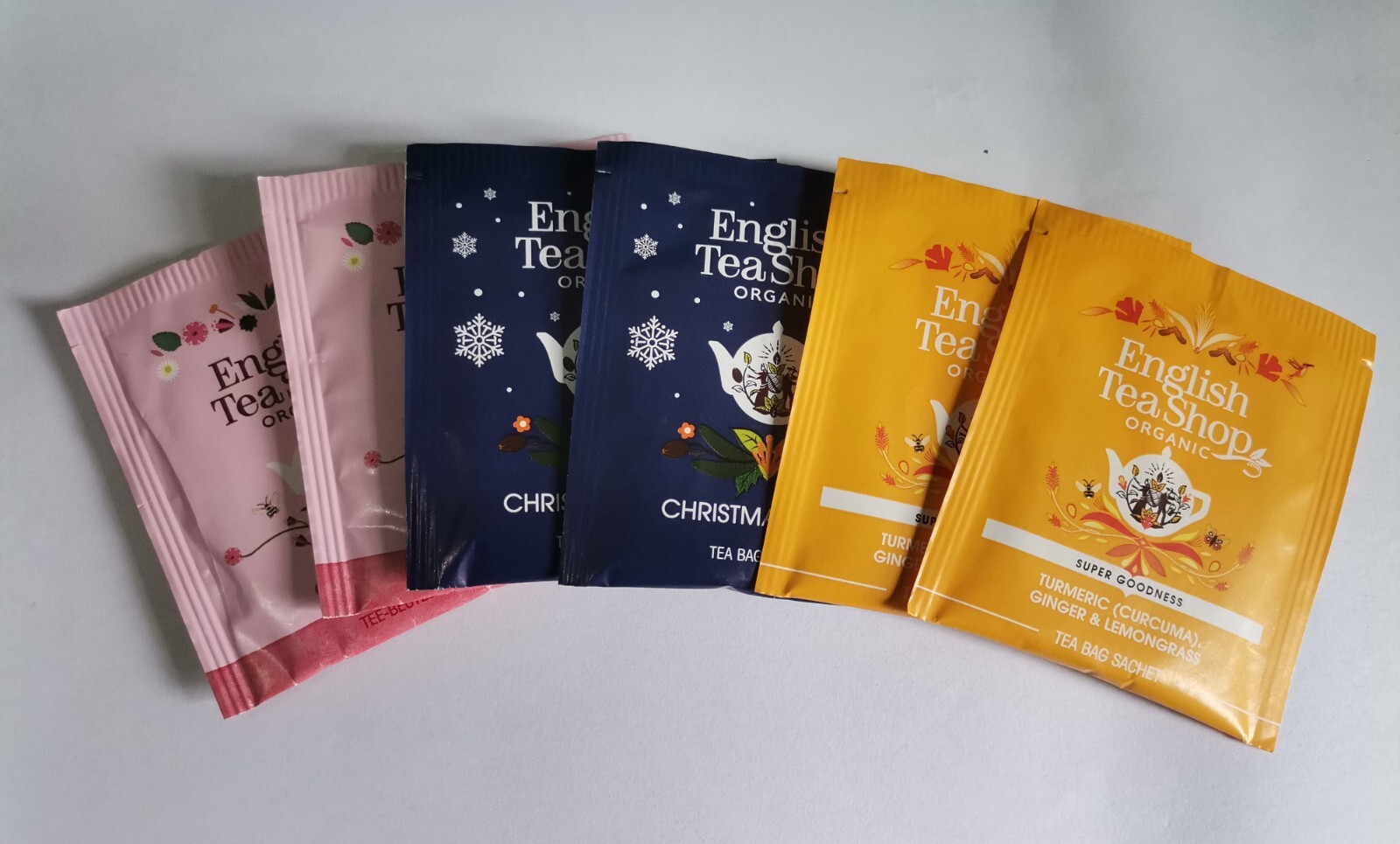English Tea Shop Organic 3 Flavors Tea Paper bag Sachets. FREE SHIPPING.