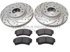 Front 2 Drilled Grooved Brake Discs And Pads Set New For Mazda 6 2008-2012
