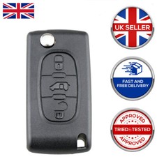3 Button Flip Remote Key Fob For Peugeot Partner Citroen Berlingo Dispatch van