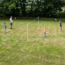 Professional Badminton 4 Player Racket Shuttlecock Poles Net Garden Game Sport