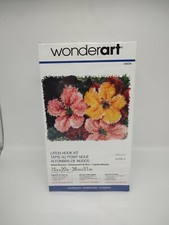 WonderArt Latch Hook Kit Rug 15"x20" Brilliant Blossoms Flowers NEW