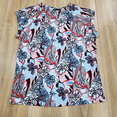 Oodji Ultra Summer Shirt Womens Sz Small, Cap Sleeve, Floral, Stretch. Soft