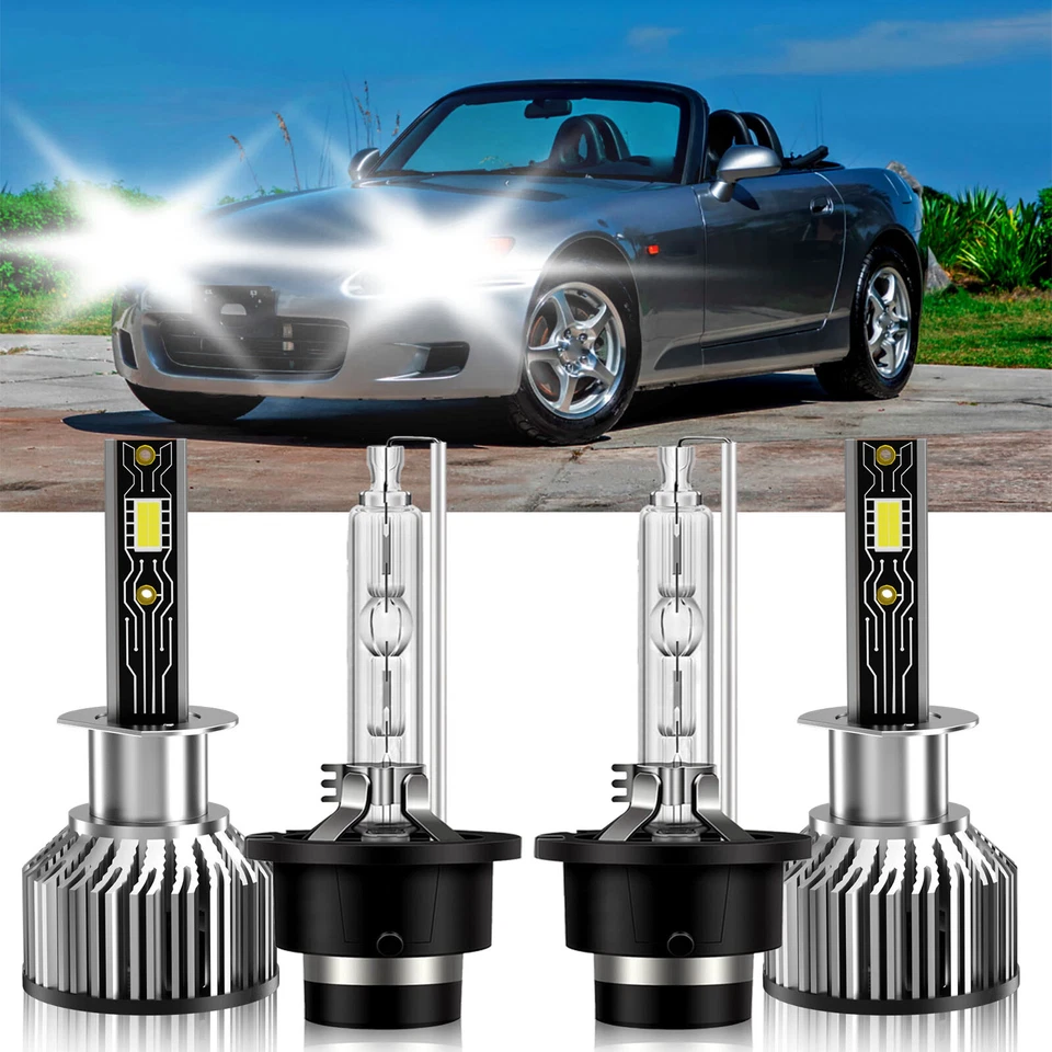 Kit de bombillas de faros LED HID súper brillantes para Honda S2000 2000-2009 H1 D2S 6500K Foto 2 de 4