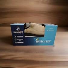 New Mens Isotoner Signature Memory Foam Large 9.5-10.5 Beige 48