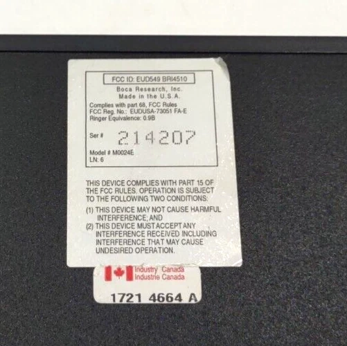 Boca Bocamodem M0024E External Modem 2400bps - Image 2 of 3