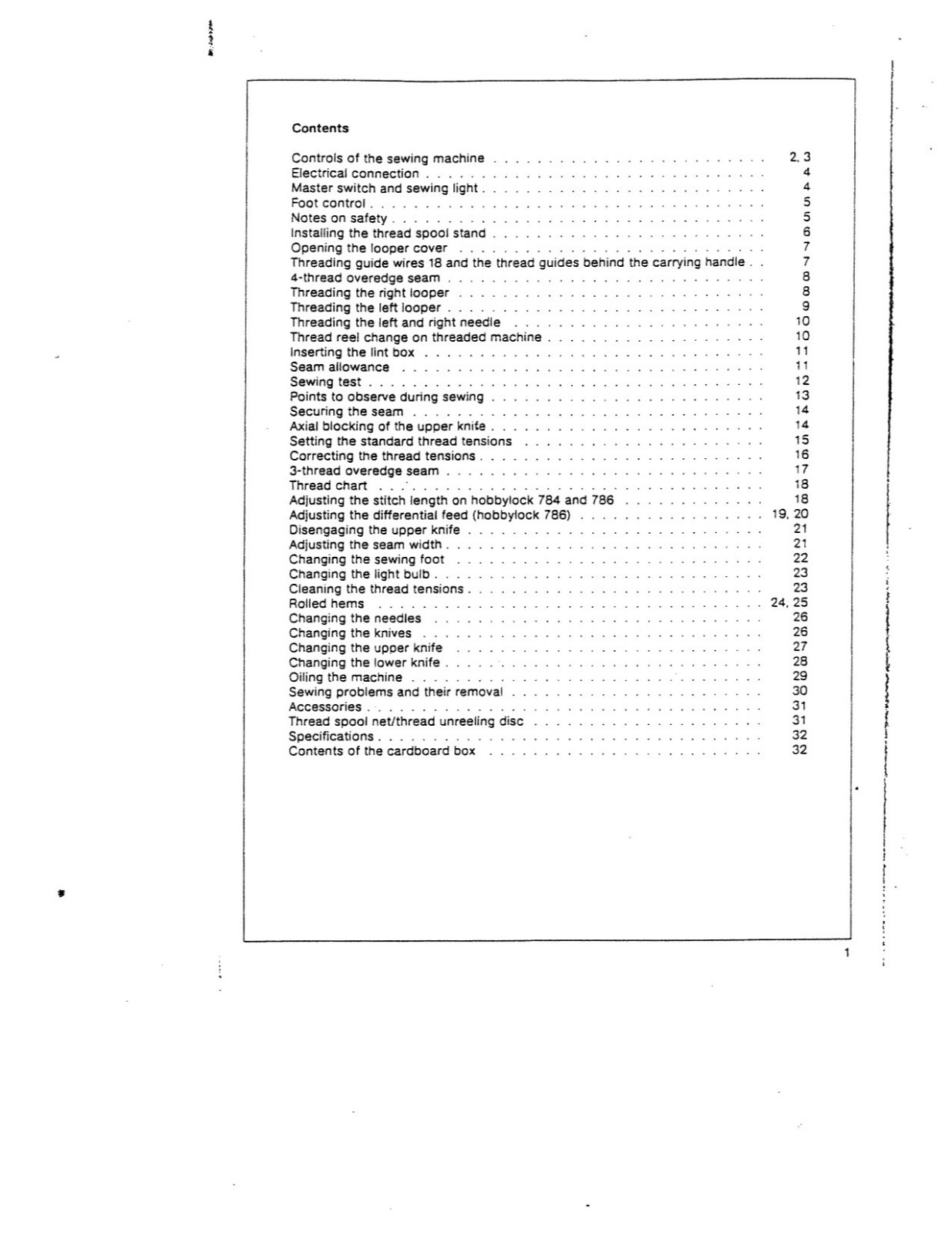 CD * Instruction / Operating manual for PFAFF Hobbylock 784 786 or 783