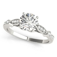 1.15 Ct Round Cut Lab Created Diamond Engagement Wedding Ring 14K White Gold