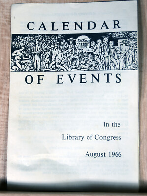 1966 Vintage Flyer Calendar of Events Library of Congress  Exhibits 