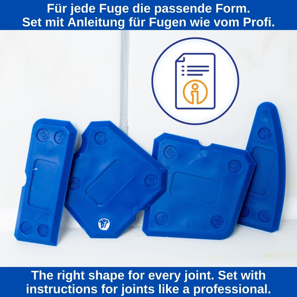 GREATE Silikonentferner Set 25-teilig - Fugenschneider & Abzieher Für Silikonfugen