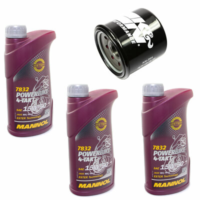 Motoröl Set 15W50 3 Liter Ölfilter KN204 für Triumph America Bonneville Daytona 