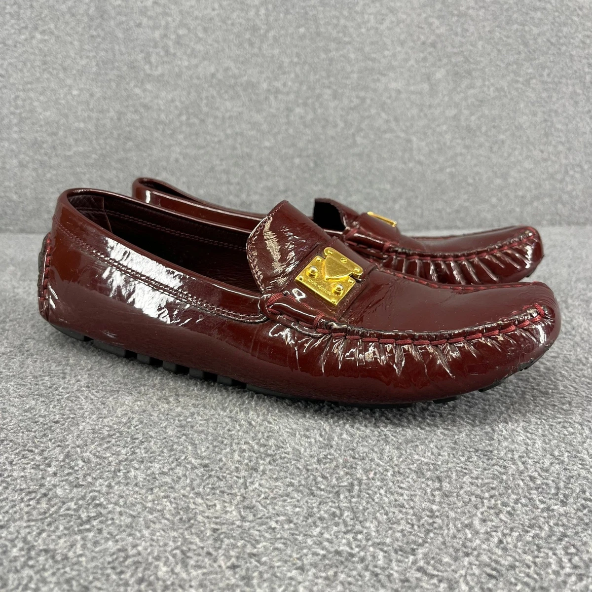 Louis Vuitton Red Leather Driving Loafers w/ LV Buckle Louis Vuitton Men main image 2