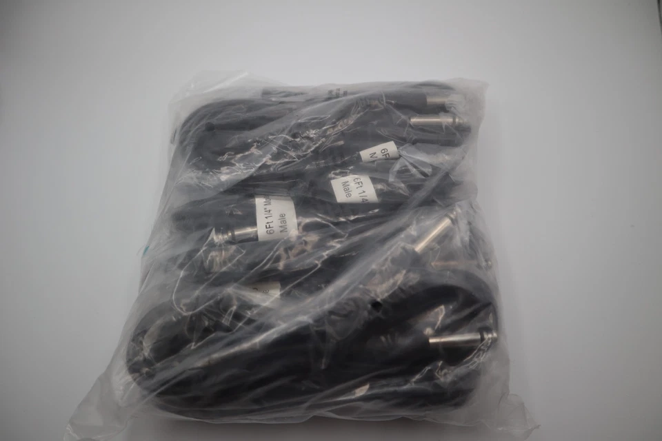 10 Pack Lot 6ft 1/4" 6.35mm Male to Male Mono Audio Headphone Mic TS Cable Cord - Image 2 of 3