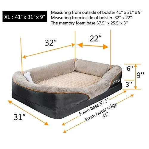 XLarge Memory Foam Dog Bed, Orthopedic Dog Bed & Sofa with Removable - Image 2 of 4