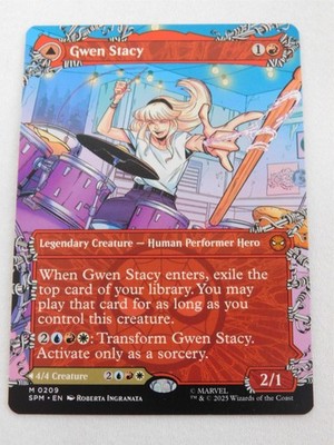 Gwen Stacy Ghost Spider 0209 Non-Foil Borderless Spider-Man Magic Gather Mythic