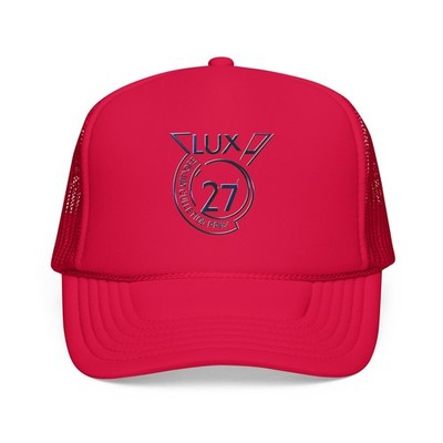Lux 27 emblem Foam Trucker Hat Vintage racing cap