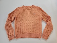 Vintage Lauren Ralph Lauren Cable Knit Sweater Pale Orange Womens S/M