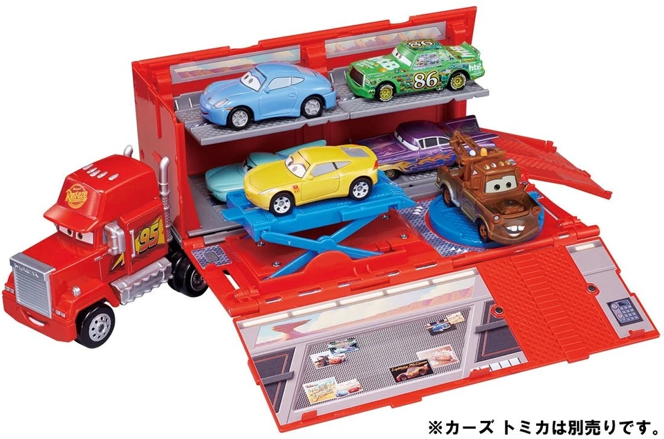 Disney Pixar Cars Tomica Let's Play with Maintenance Dock Toy Takara Tomy Foto 3 de 4