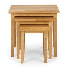 Cleo Nest of Tables Set of 3 Nesting Oak Side Table for Living Room Stacking End