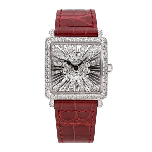 Franck Muller Master Square 18k White Gold Quartz Ladies Watch 6002 L QZ R D CD