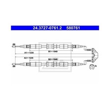 ATE Handbremsseil hinten für Opel Combo