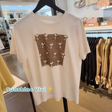 NWT Coach X Peanuts Woman Snoopy Signature Square T Shirt Organic Cotton CBF06