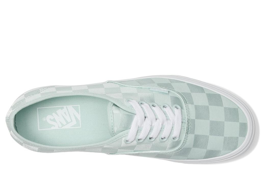 NWB Women Vans Authentic Satin Checkerboard Spa Blue #VN000D6G887