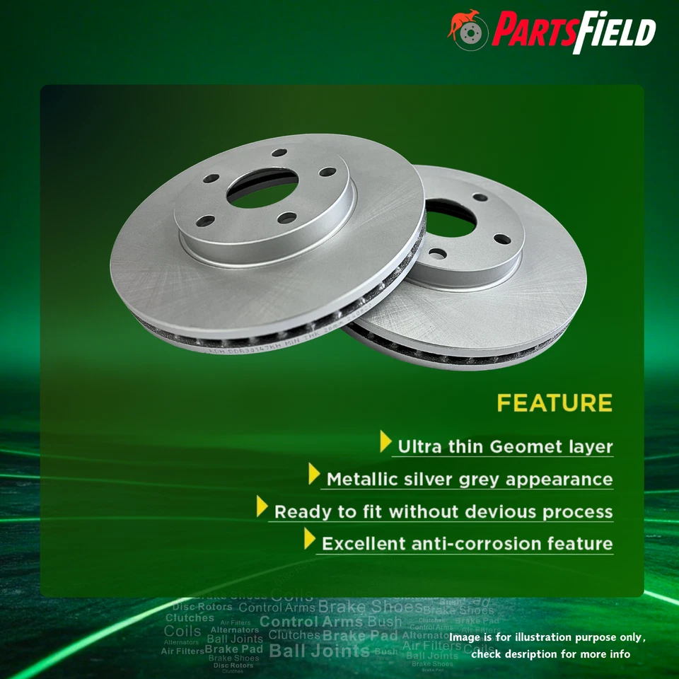 Pair Front Disc Rotors+Brake Pads for Dodge Nitro 2007-2012 302mm - image 3 of 4