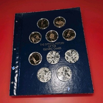 Franklin Mint Official History of Olympic Games Set of 6 Bronze Coins 1948 1952