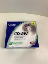 Office Depot Brand 10 Pack CD-RW 12X Speed 700MB 80Min Music Data Photos