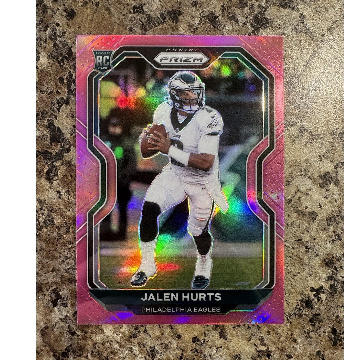 Panini 2020 Prizm Jalen Hurts #343 Philadelphia Eagles Pink Prizm Rookie Card