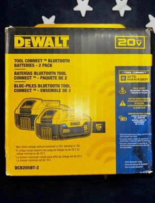 Twin Pack DeWalt 20v 5ah Tool Connect Bluetooth Batteries DCB205BT-2 2 Batteries