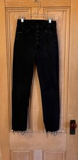 Mother Womens The Pixie Dazzler Ankle Fray Not Guilty Jeans Size 28 Black AN EXC