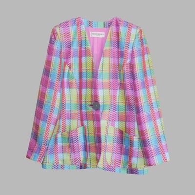 Vintage YSL Yves Saint Laurent Variations Multicoloured Jacket | M | UK 12-14