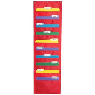 Carson Dellosa 14'' X 47'' Red File Folder Storage Pocket Chart Classroom Hanging