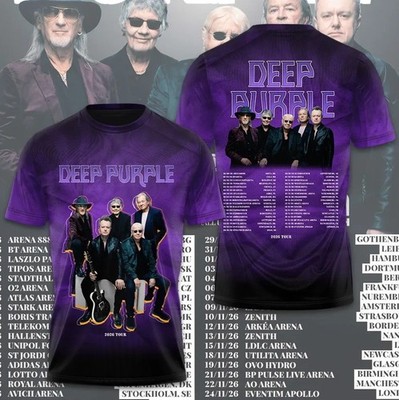 Deep Purple Tour 2026 3D T-Shirt Tour Dates Full Size To 6XL PP2694